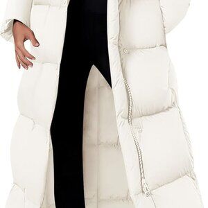 Women's Winter Long Puffer Coats Hooded Zip Up Casual Thickened Down Jackets Tre